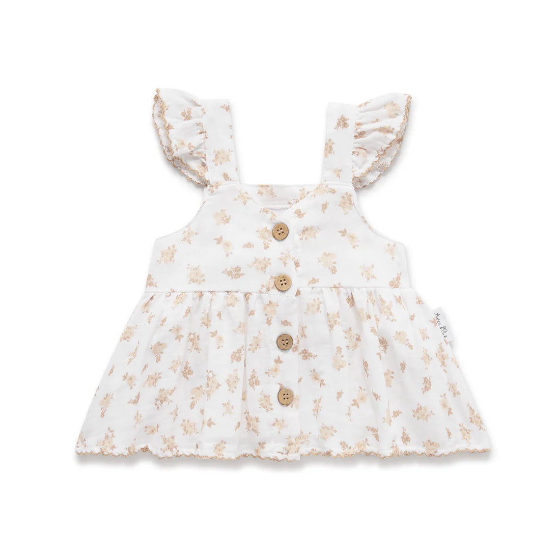 Aster and Oak Sable Floral Muslin Top