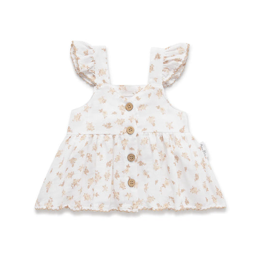Aster and Oak Sable Floral Muslin Top