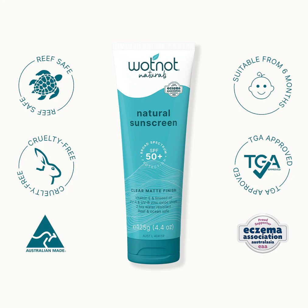 Wotnot Natural Sunscreen SPF50+ 125g