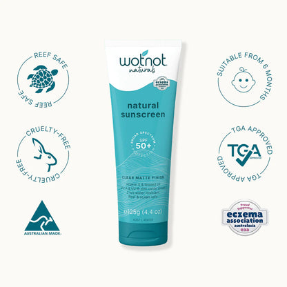 Wotnot Natural Sunscreen SPF50+ 125g