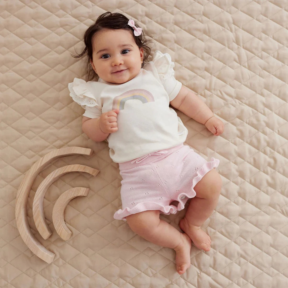 Aster and Oak Pink Rose Knit Shorts