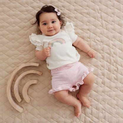 Aster and Oak Pink Rose Knit Shorts