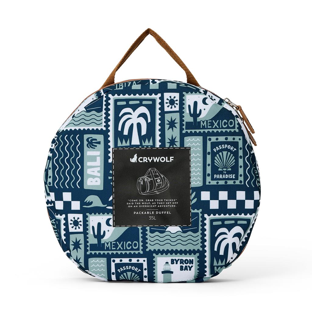 Cry Wolf Duffle Bag Blue Postcards