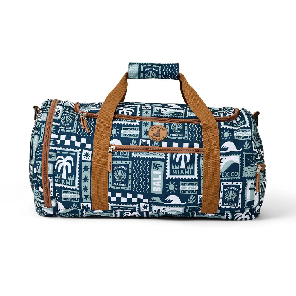 Cry Wolf Duffle Bag Blue Postcards