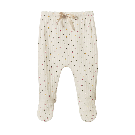 Nature Baby Footed Rompers Pointelle Aster Floral