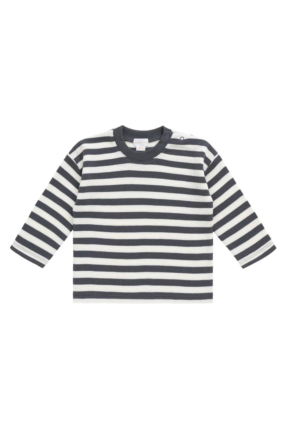 Jamie Kay Waffle Leith Long Sleeve Oliver Stripe Atlantic/Cloud