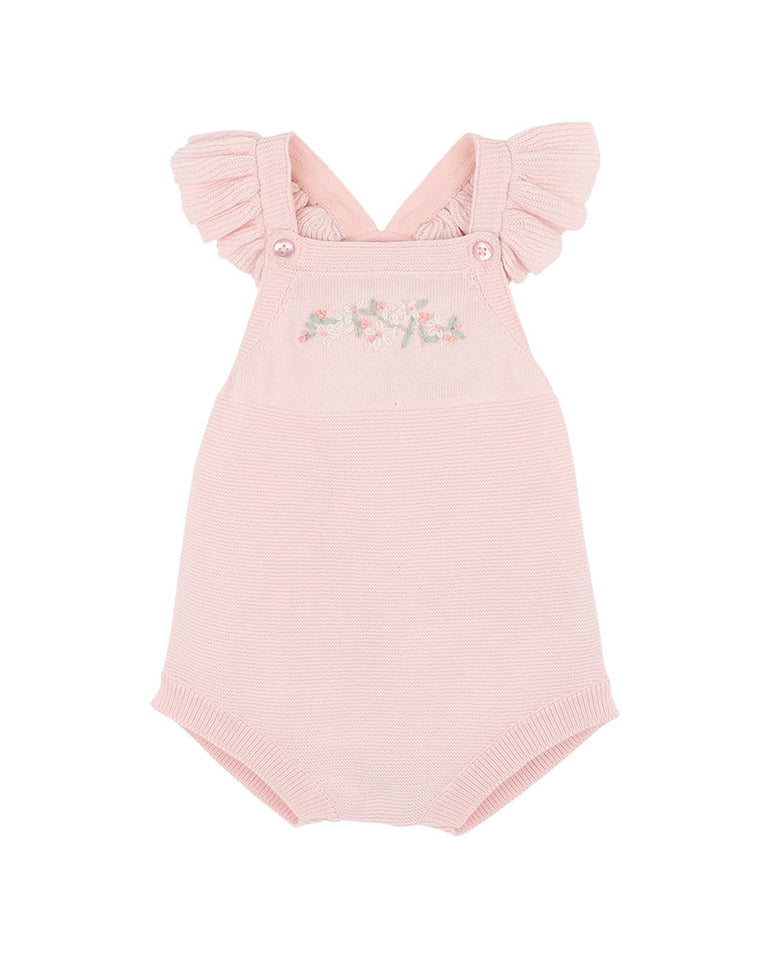 Bébé Madelyn Hand Embroidered Knitted Bodysuit Pale Pink