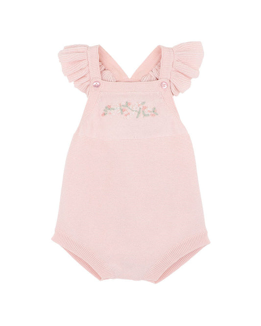 Bébé Madelyn Hand Embroidered Knitted Bodysuit Pale Pink