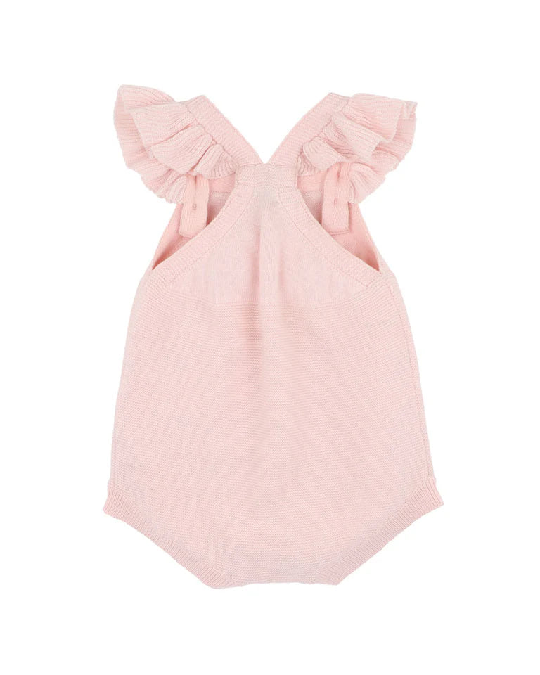 Bébé Madelyn Hand Embroidered Knitted Bodysuit Pale Pink