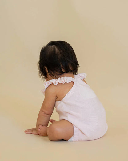 Bébé Madelyn Hand Embroidered Knitted Bodysuit Pale Pink