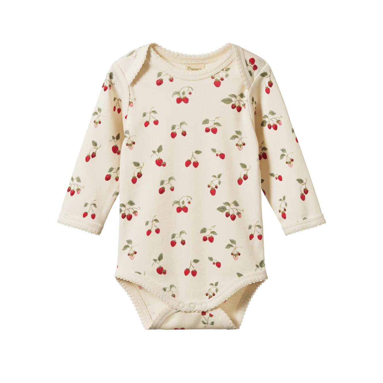 Nature Baby Long Sleeve Bodysuit Strawberry Blush