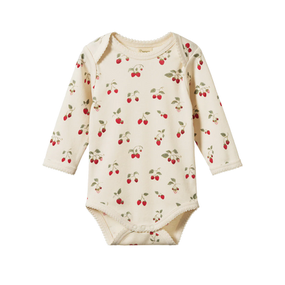 Nature Baby Long Sleeve Bodysuit Strawberry Blush