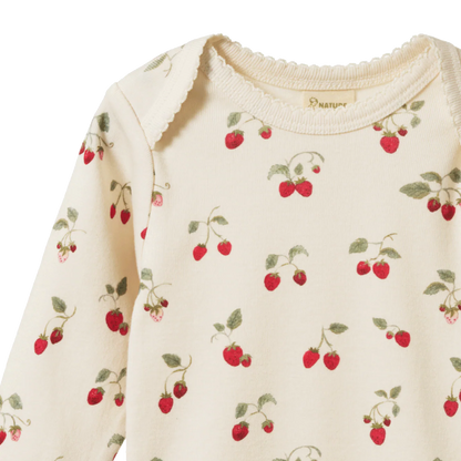 Nature Baby Long Sleeve Bodysuit Strawberry Blush