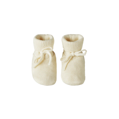 Nature Baby Merino Knit Booties Natural