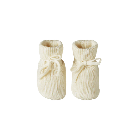 Nature Baby Merino Knit Booties Natural