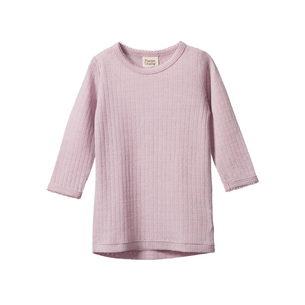 Nature Baby Merino Long Sleeve Cloud Tee Pointelle Lilac