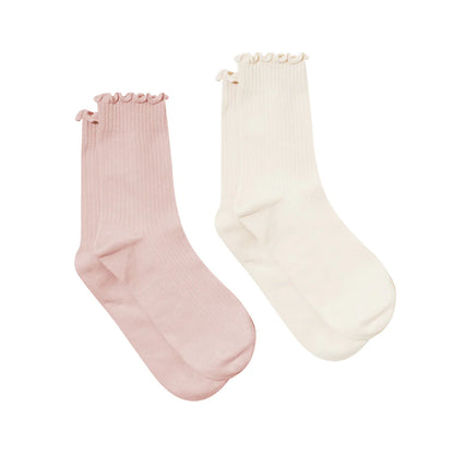 Pretty Brave Ruffle Socks 2pk Blush/Stone