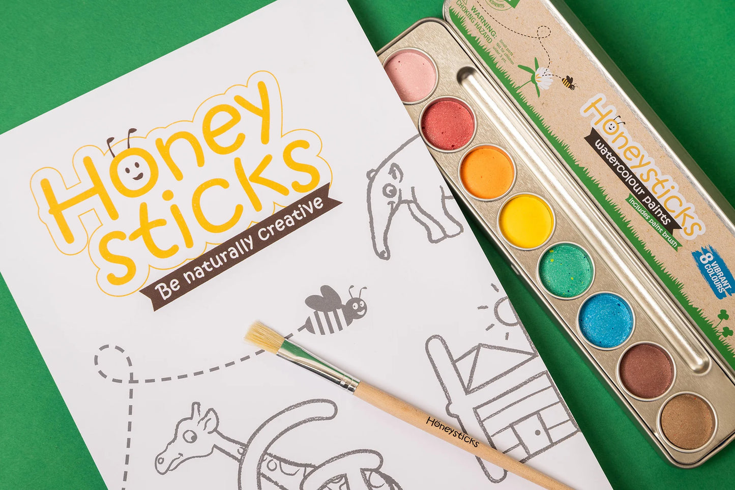 Honey Sticks Colouring Posters and Watercolour Activity Set