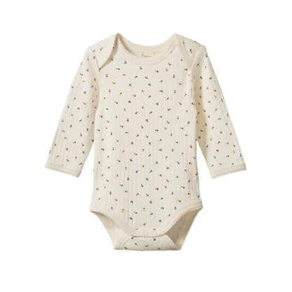 Nature Baby Long Sleeve Bodysuit Pointelle Aster Floral