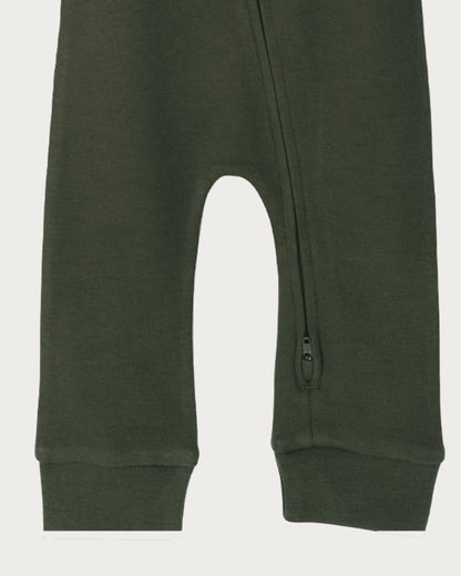 Babu Footless Onesie Zipsuit Moss