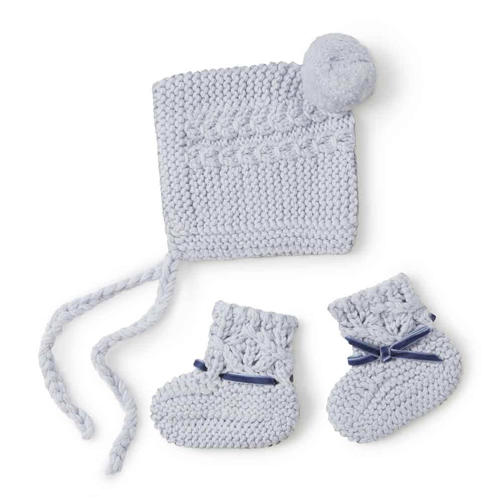 Snuggle Hunny Merino Wool Bonnet and Booties Set