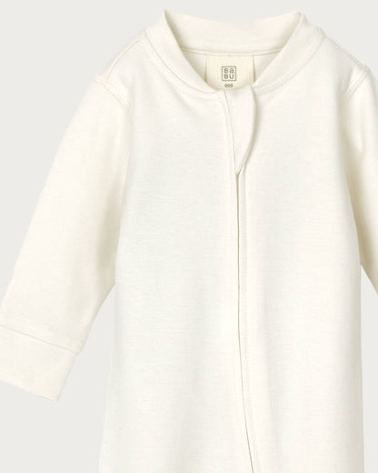 Babu Footless Onesie Zipsuit Cream