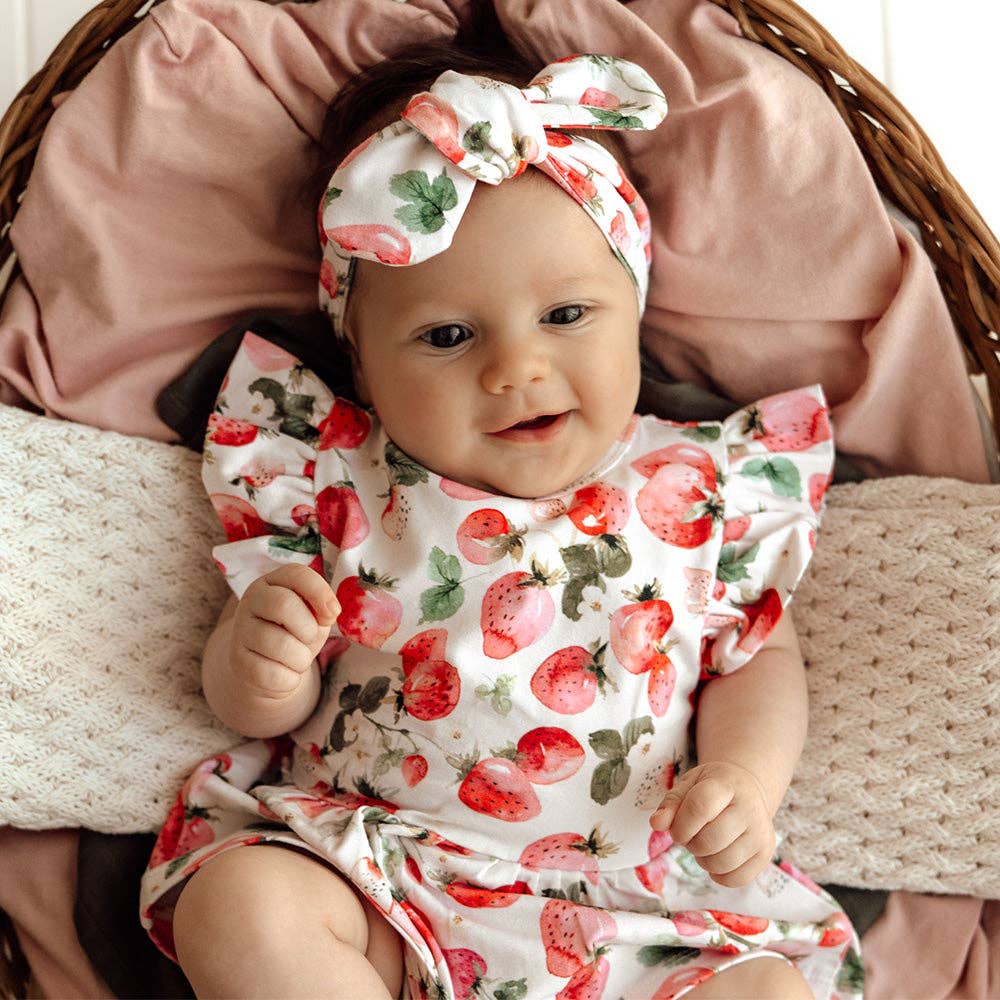 Snuggle Hunny Strawberry Short Sleeve Organic Dress