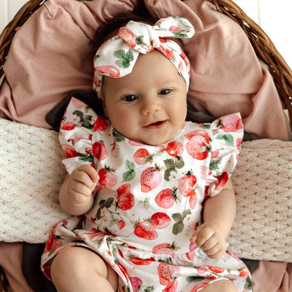 Snuggle Hunny Strawberry Short Sleeve Organic Dress