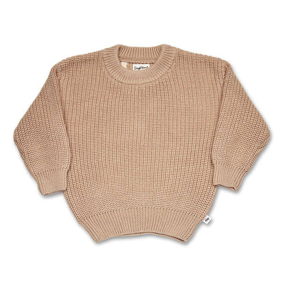 Snuggle Hunny Oversized Cotton Knit Jumper Hazelnut