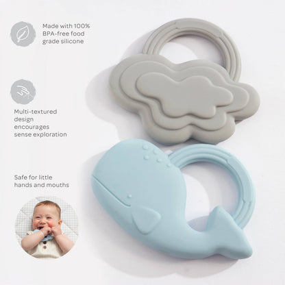 Living Textiles Silicone Teether 2pk