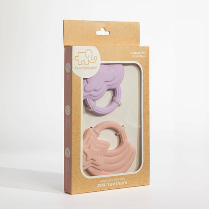 Living Textiles Silicone Teether 2pk