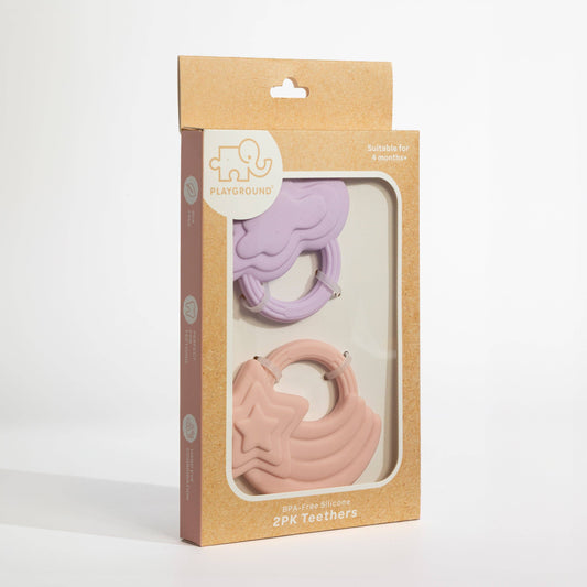 Living Textiles Silicone Teether 2pk