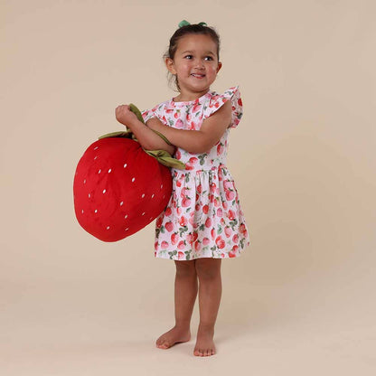 Snuggle Hunny Strawberry Short Sleeve Organic Dress