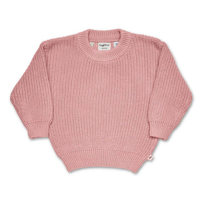 Snuggle Hunny Oversized Cotton Knit Jumper Rosa