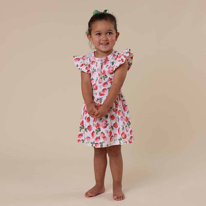 Snuggle Hunny Strawberry Short Sleeve Organic Dress