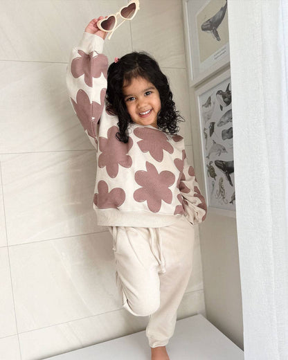 Babu Sweatshirt Mocha Floral