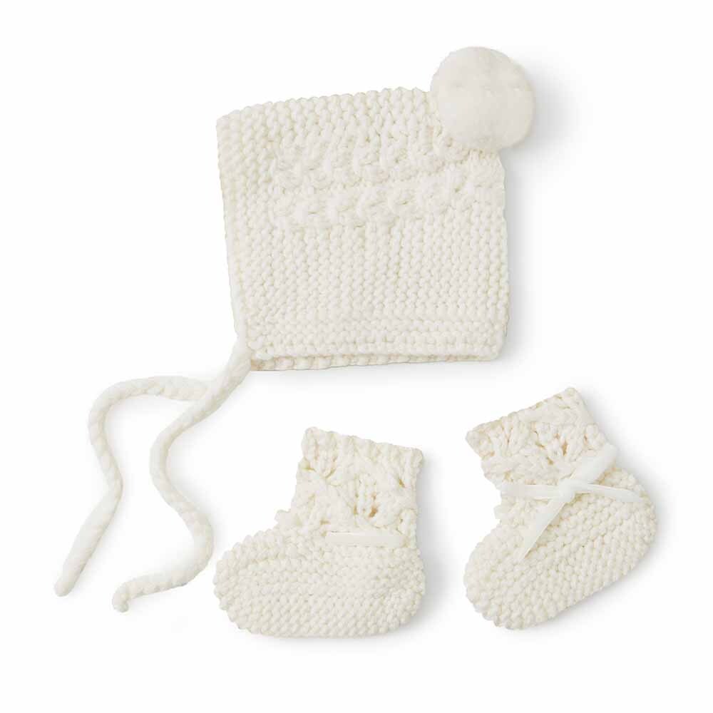 Snuggle Hunny Merino Wool Bonnet and Booties Set