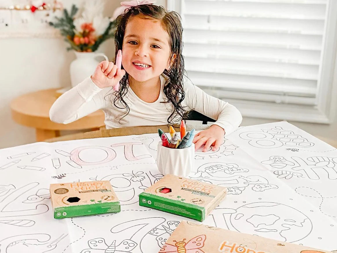 Honey Sticks Colouring Posters & Crayons Activity Set