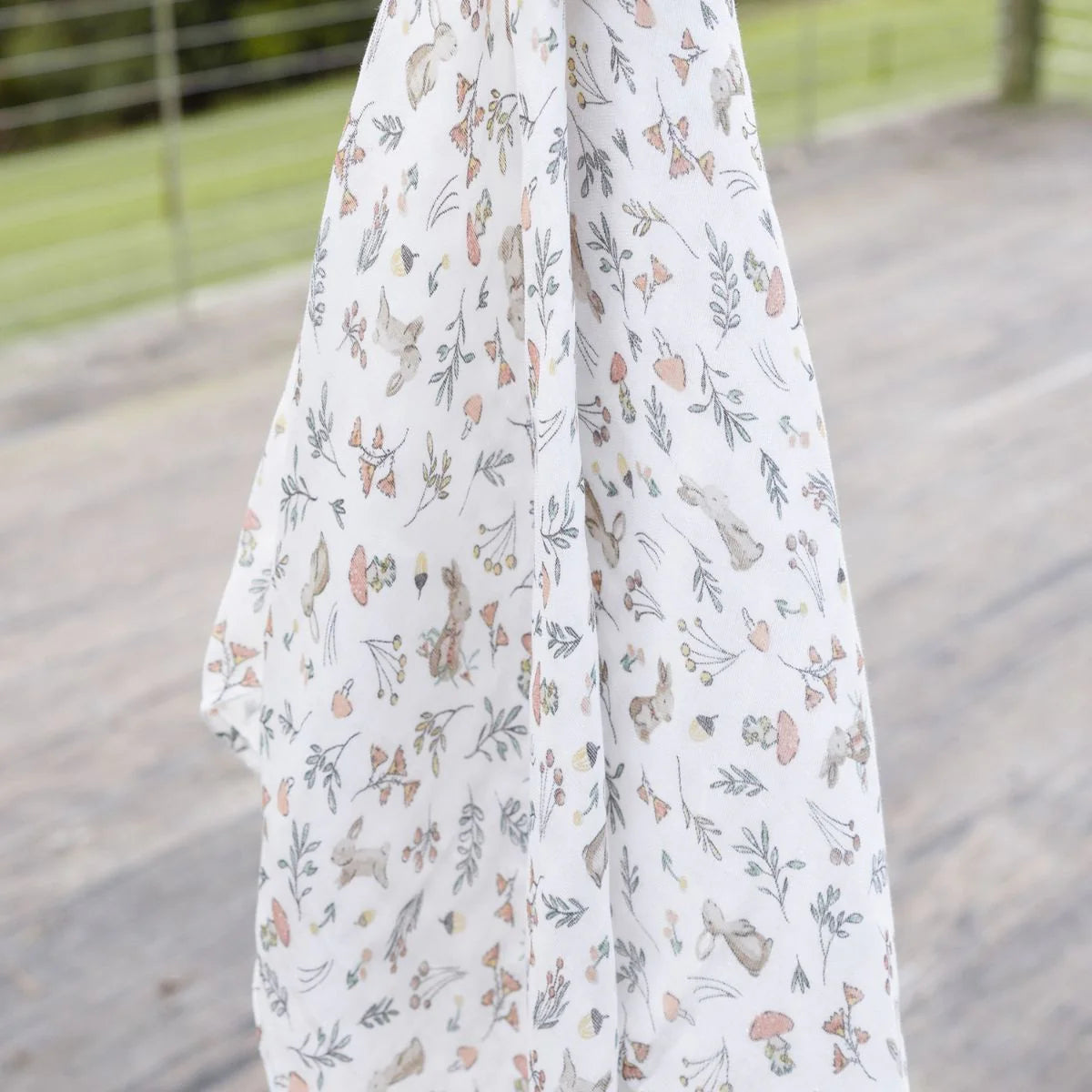 Little Linen Printed Muslin Wrap Harvest Bunny