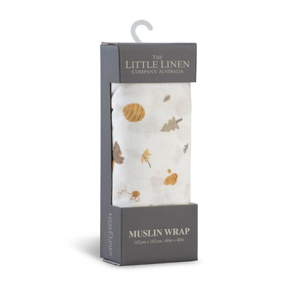 Little Linen Printed Muslin Wrap Nectar Bear