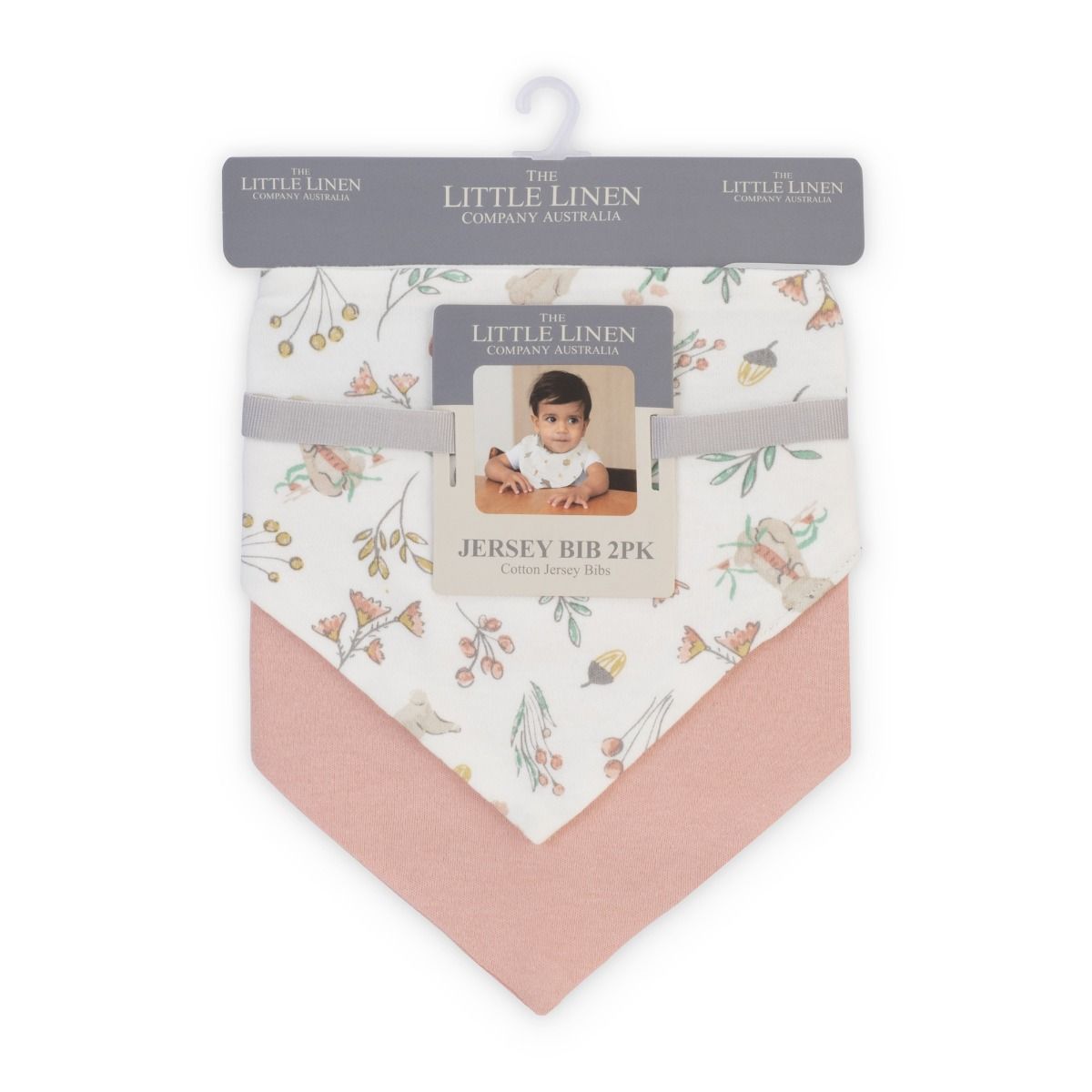 Little Linen Jersey Bib 2pk Harvest Bunny
