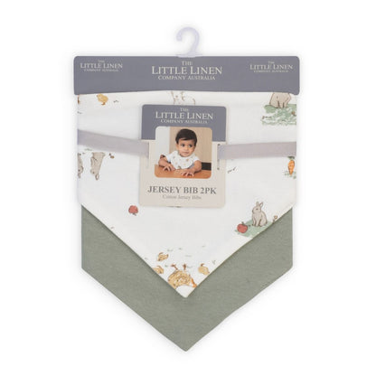 Little Linen Jersey Bib 2pk Farmyard Lamb