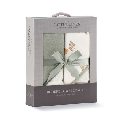 Little Linen Hooded Towels 2pk