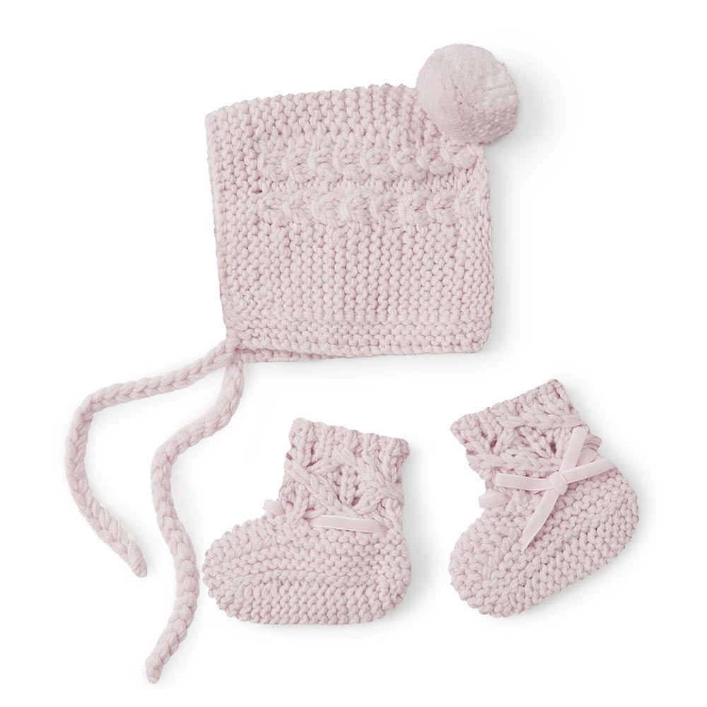 Snuggle Hunny Merino Wool Bonnet and Booties Set